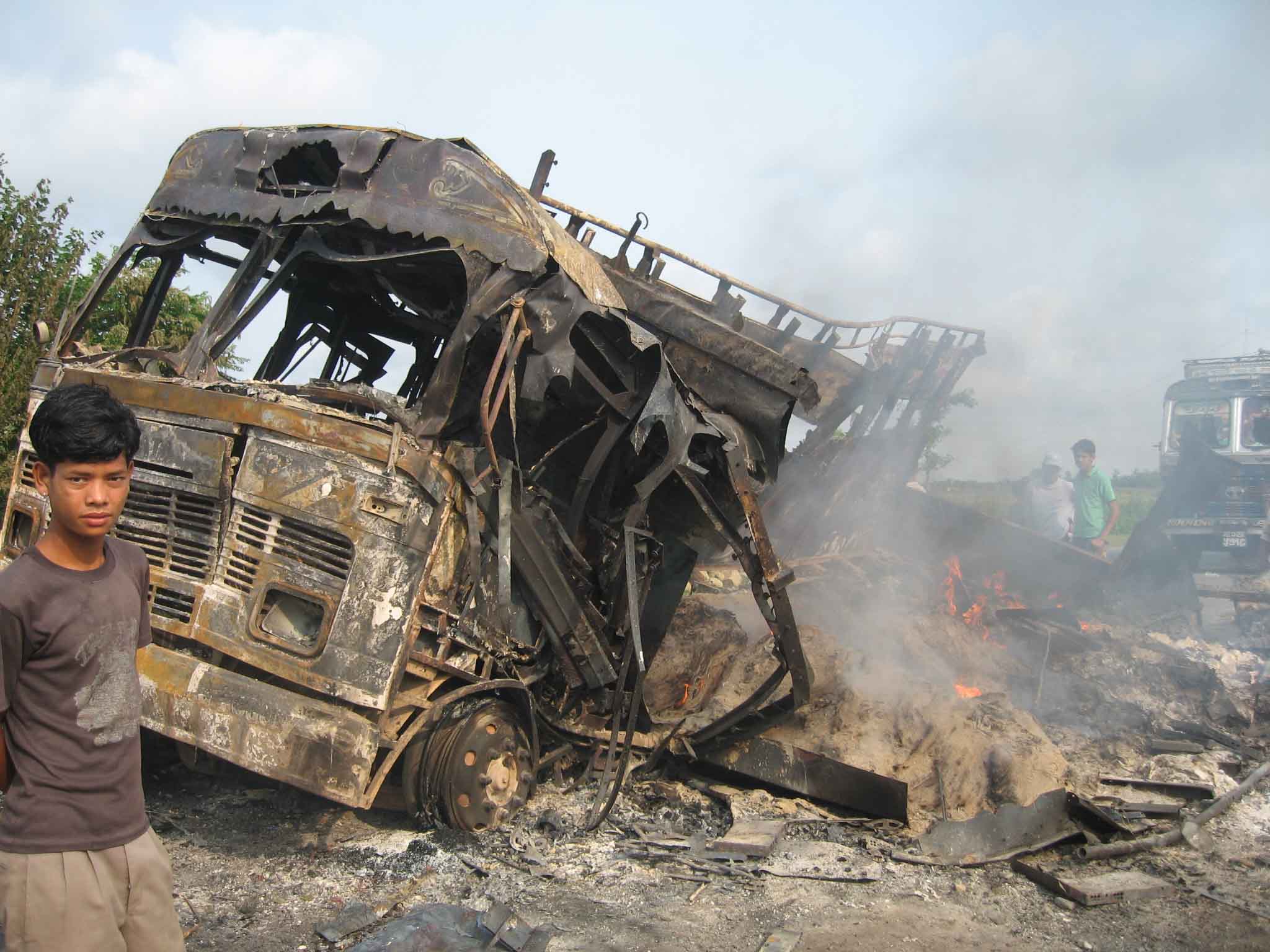 Peace Building Project - Bus hit by bomb