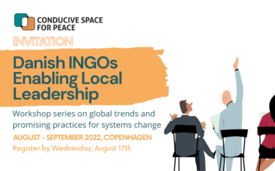 Invitation to Workshop Series – Danish International NGOs Enabling Local Leadership
